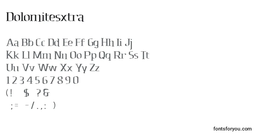 Schriftart Dolomitesxtra – Alphabet, Zahlen, spezielle Symbole