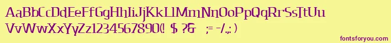 Dolomitesxtra Font – Purple Fonts on Yellow Background