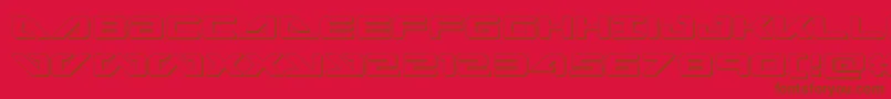 フォントseadog2015out – 赤い背景に茶色の文字