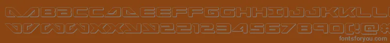 フォントseadog2015out – 茶色の背景に灰色の文字