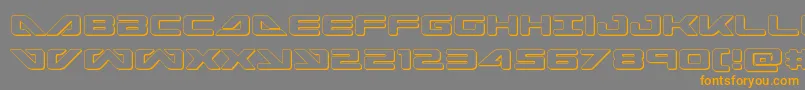 フォントseadog2015out – オレンジの文字は灰色の背景にあります。