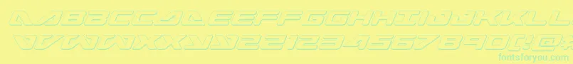 seadog2015outital Font – Green Fonts on Yellow Background