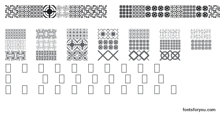 Czcionka Seamless patterns Demo – alfabet, cyfry, specjalne znaki