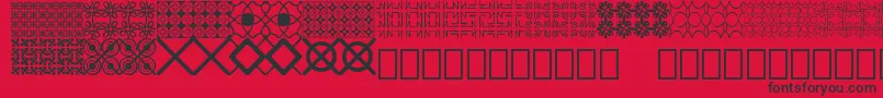 Seamless patterns Demo Font – Black Fonts on Red Background