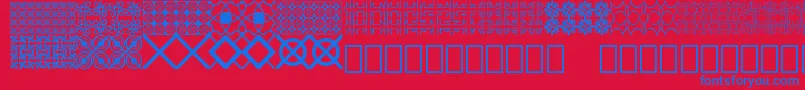 Seamless patterns Demo Font – Blue Fonts on Red Background