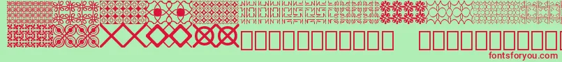 Seamless patterns Demo Font – Red Fonts on Green Background