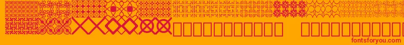 Seamless patterns Demo Font – Red Fonts on Orange Background