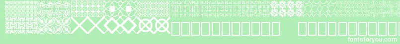Czcionka Seamless patterns Demo – białe czcionki na zielonym tle