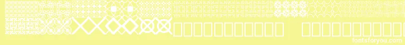 Seamless patterns Demo Font – White Fonts on Yellow Background