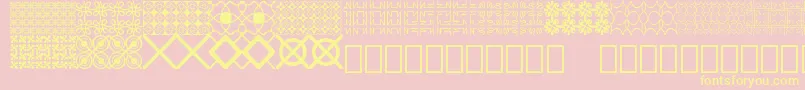 Czcionka Seamless patterns Demo – żółte czcionki na różowym tle