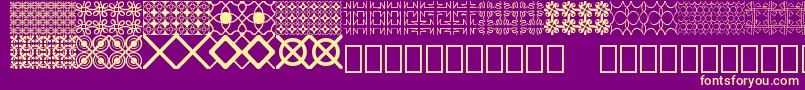 Seamless patterns Demo Font – Yellow Fonts on Purple Background