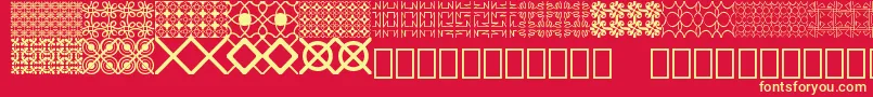 Seamless patterns Demo Font – Yellow Fonts on Red Background