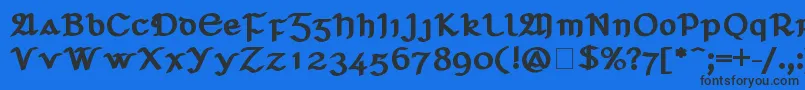SEAN D Font – Black Fonts on Blue Background