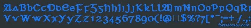 フォントSEAN D – 黒い背景に青い文字