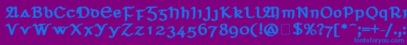 SEAN D Font – Blue Fonts on Purple Background