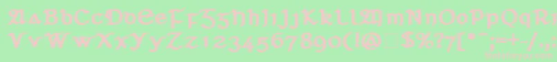 SEAN D-fontti – vaaleanpunaiset fontit vihreällä taustalla