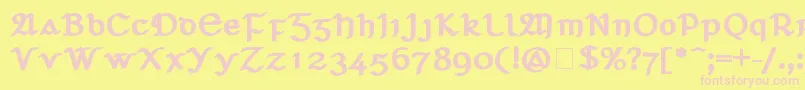 SEAN D Font – Pink Fonts on Yellow Background