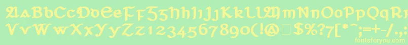 SEAN D-fontti – keltaiset fontit vihreällä taustalla