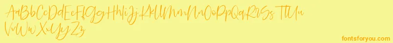 Searches DEMO Font – Orange Fonts on Yellow Background