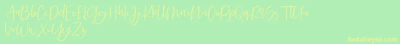 Searches DEMO Font – Yellow Fonts on Green Background