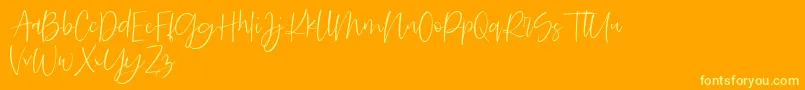 Searches DEMO Font – Yellow Fonts on Orange Background