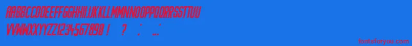 SearchingForSignal Italic Font – Red Fonts on Blue Background