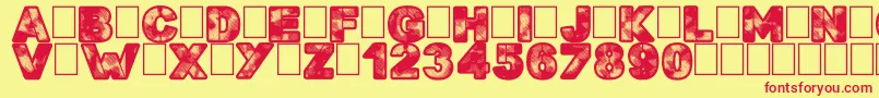 Searchn Destroy Font – Red Fonts on Yellow Background