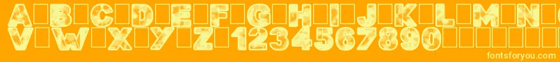 Searchn Destroy Font – Yellow Fonts on Orange Background