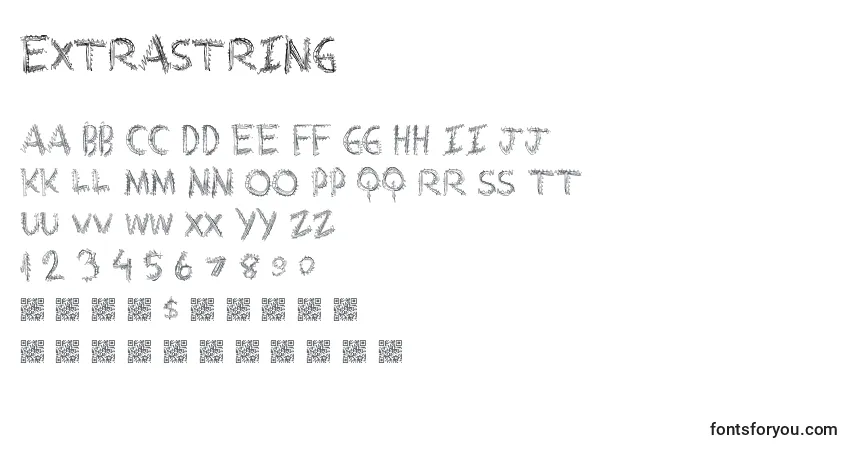 Schriftart Extrastring – Alphabet, Zahlen, spezielle Symbole