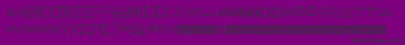 Extrastring-fontti – mustat fontit violetilla taustalla