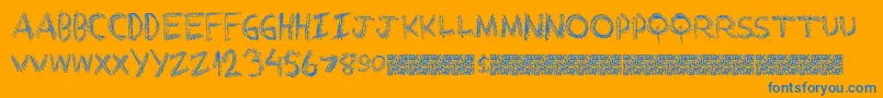 Extrastring Font – Blue Fonts on Orange Background