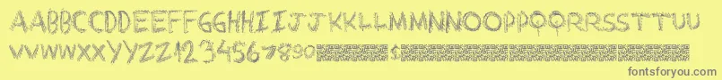 Extrastring Font – Gray Fonts on Yellow Background