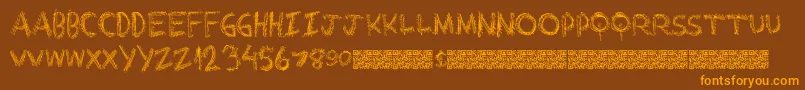 Extrastring Font – Orange Fonts on Brown Background