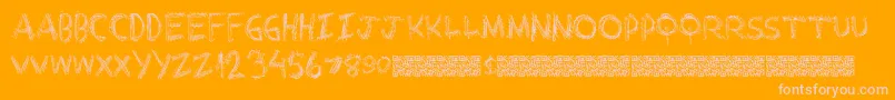 Extrastring Font – Pink Fonts on Orange Background