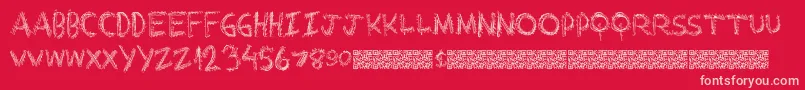 Extrastring Font – Pink Fonts on Red Background