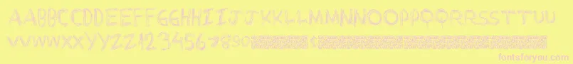 Extrastring Font – Pink Fonts on Yellow Background