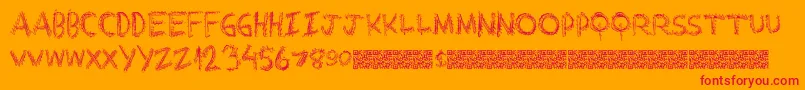 Extrastring Font – Red Fonts on Orange Background