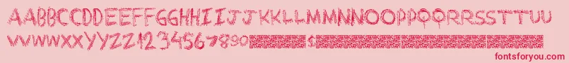 Extrastring Font – Red Fonts on Pink Background