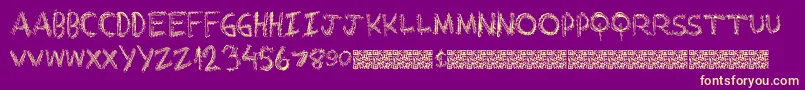 Extrastring Font – Yellow Fonts on Purple Background