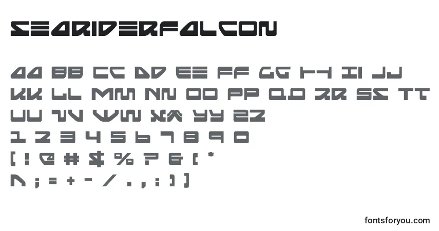 Schriftart Seariderfalcon (139870) – Alphabet, Zahlen, spezielle Symbole
