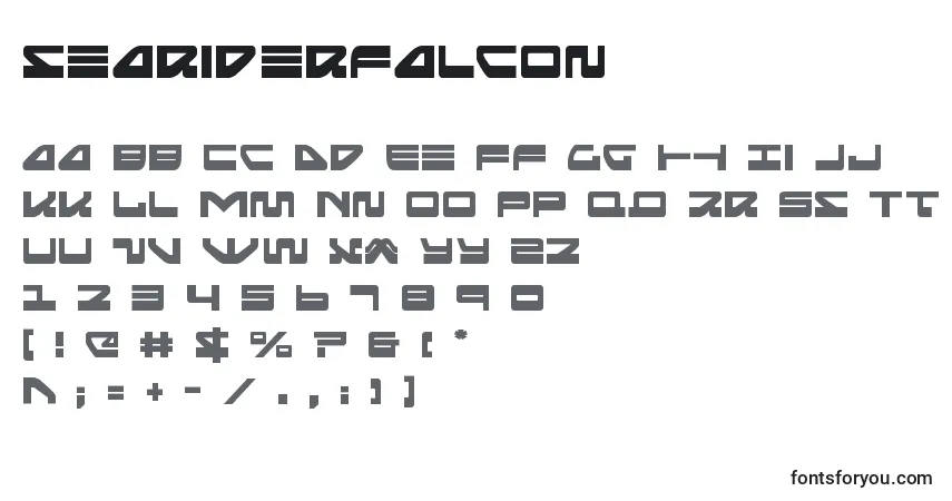 Schriftart Seariderfalcon (139871) – Alphabet, Zahlen, spezielle Symbole