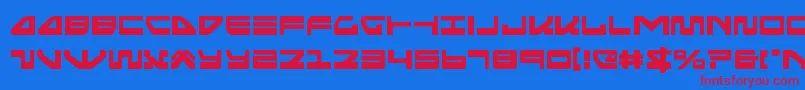 Czcionka seariderfalcon – czerwone czcionki na niebieskim tle