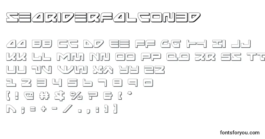 Schriftart Seariderfalcon3d (139872) – Alphabet, Zahlen, spezielle Symbole