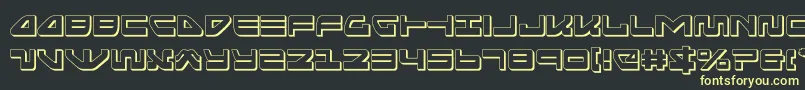 seariderfalcon3d-Schriftart – Gelbe Schriften auf schwarzem Hintergrund