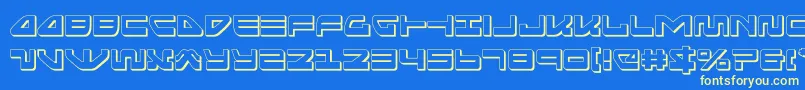 Czcionka seariderfalcon3d – żółte czcionki na niebieskim tle