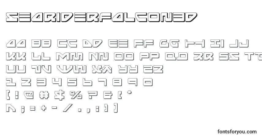Schriftart Seariderfalcon3d (139873) – Alphabet, Zahlen, spezielle Symbole