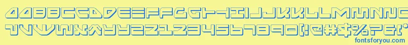 seariderfalcon3d Font – Blue Fonts on Yellow Background