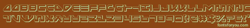 seariderfalcon3d-Schriftart – Grüne Schriften auf braunem Hintergrund