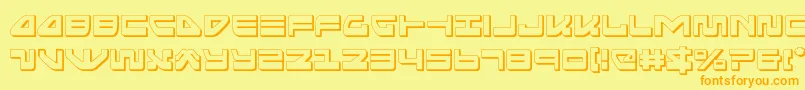 seariderfalcon3d Font – Orange Fonts on Yellow Background