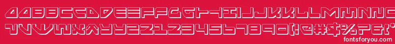 seariderfalcon3d-Schriftart – Weiße Schriften auf rotem Hintergrund